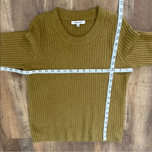 Madewell Emily Ribbed Knit Pullover Sweater Size Medium Color Moss Long Sleeve - Picture 9 of 9